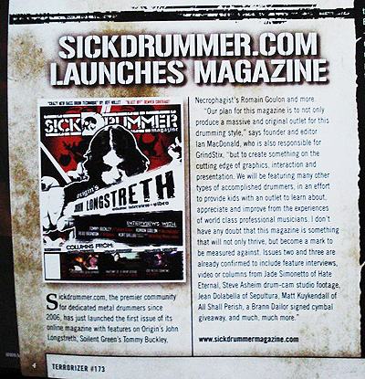 Terrorizer Magazine Interviews Sick Drummer